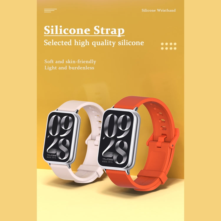 For Xiaomi Mi Band 8 Pro Mijobs Silicone Breathable Watch Band(Khaki Green+Silver) - Watch Bands by MIJOBS | Online Shopping South Africa | PMC Jewellery