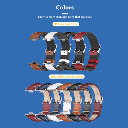 For Xiaomi Smart Band 9 Pro / 8 Pro Mijobs Genuine Leather Slim Watch Band(Wine Red Black) - Watch Bands by MIJOBS | Online Shopping South Africa | PMC Jewellery | Buy Now Pay Later Mobicred