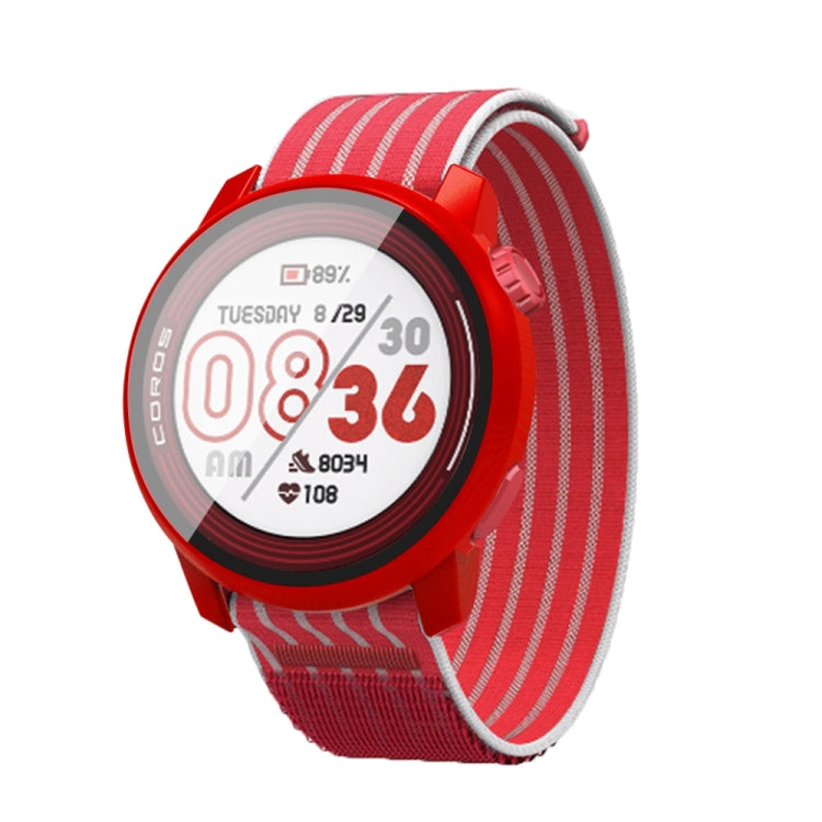 For COROS Pace 3 PC + Tempered Film Integrated Watch Protective Case(Red) - Watch Case by PMC TechLife | Online Shopping South Africa | PMC TechLife