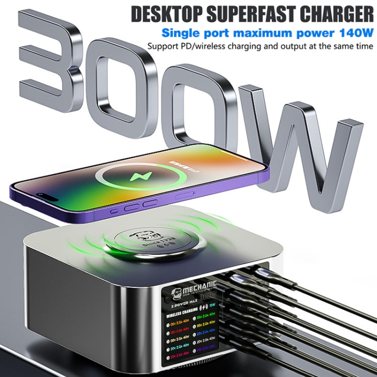 Mechanic X-Power Series Multiport Digital Display USB Charger Station with Wireless Charging, Total Power:150W(EU Plug) - Dock Charger by MECHANIC | Online Shopping South Africa | PMC Jewellery | Buy Now Pay Later Mobicred