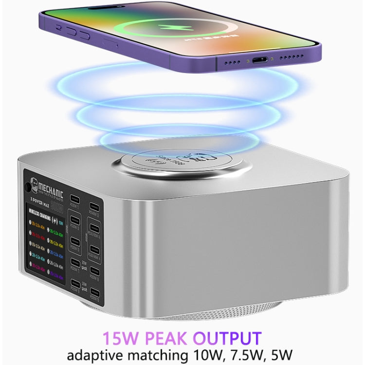 Mechanic X-Power Series Multiport Digital Display USB Charger Station with Wireless Charging, Total Power:300W(US Plug) - free shipping - PMC TechLife - Order now!