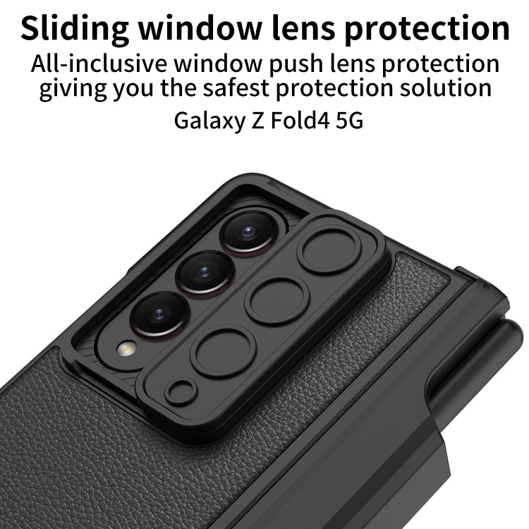 For Samsung Galaxy Z Fold4 GKK Magnetic Hinge Flip Leather Phone Case with Holder(Black) - Galaxy Z Fold4 5G Cases by GKK | Online Shopping South Africa | PMC TechLife | Buy Now Pay Later Mobicred