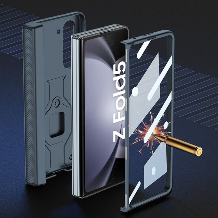 For Samsung Galaxy Z Fold5 GKK Integrated Folding Alloy Shell PC Phone Case with Pen Box, Not Included Pen(Green) - free shipping - PMC TechLife - Order now!