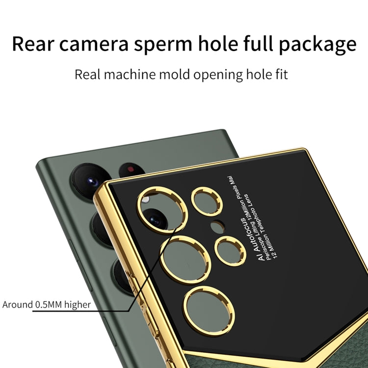 For Samsung Galaxy S24 Ultra 5G GKK Plating Soft TPU + Leather Full Coverage Phone Case without Pen(Green) - free shipping - PMC TechLife - Order now!