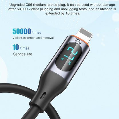 TOTU CB-7-T 30W USB to USB-C / Type-C Digital Display Fast Charging Silicone Cable, Length: 1m(Orange) - USB-C & Type-C Cable by TOTUDESIGN | Online Shopping South Africa | PMC Jewellery | Buy Now Pay Later Mobicred