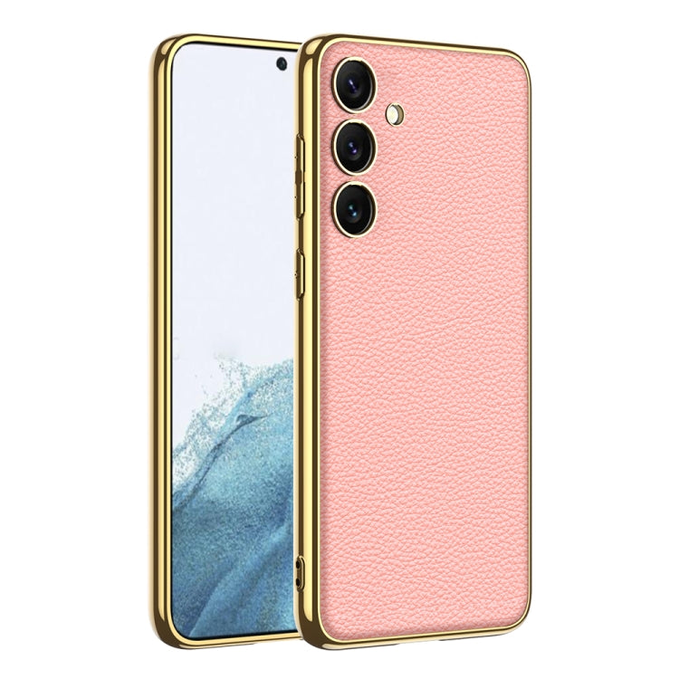 For Samsung Galaxy S24 5G GKK Plating TPU + Leather Full Coverage Phone Case(Pink) - free shipping - PMC TechLife - Order now!