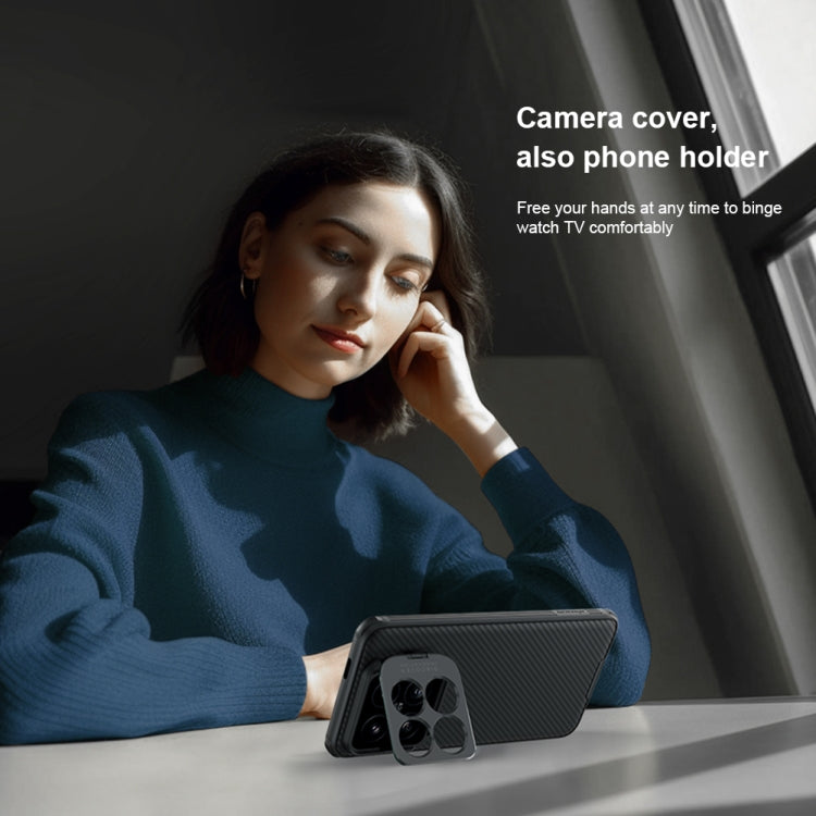 For Xiaomi 14 Pro NILLKIN Black Mirror Prop CD Texture Mirror Precise Hole MagSafe Magnetic Phone Case(Blue) - free shipping - PMC TechLife - Order now!