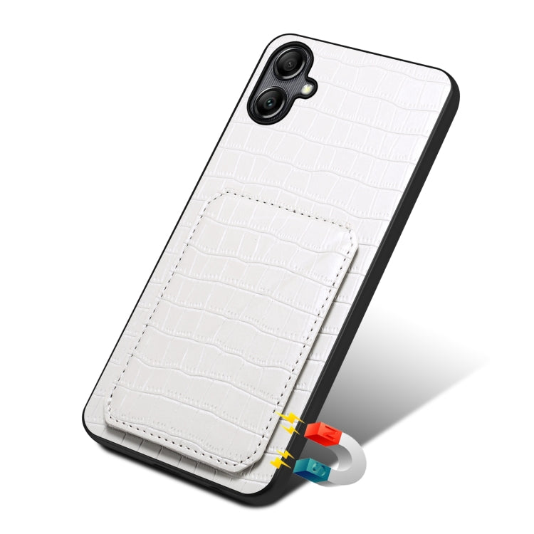 For Samsung Galaxy S23+ 5G Denior Imitation Crocodile Leather Back Phone Case with Holder(White) - free shipping - PMC TechLife - Order now!