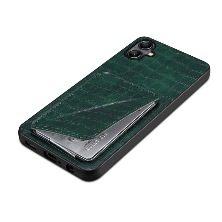 For Samsung Galaxy S24 5G Denior Imitation Crocodile Leather Back Phone Case with Holder(Green) - Galaxy S24 5G Cases by Denior | Online Shopping South Africa | PMC TechLife