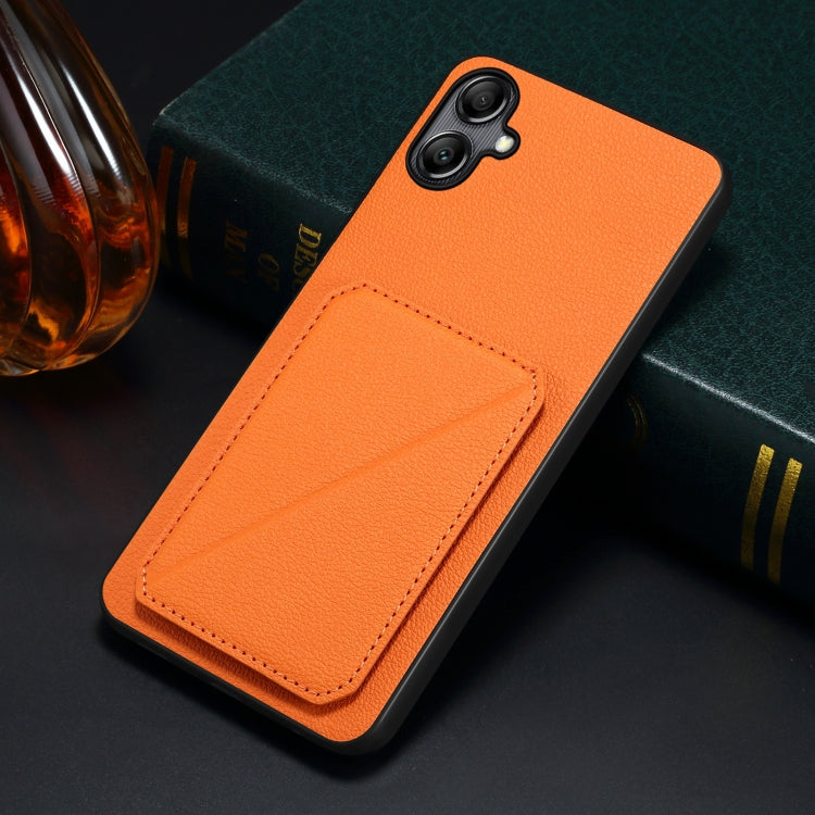 For Samsung Galaxy A54 5G Denior Imitation Calf Leather Back Phone Case with Holder(Orange) - Galaxy Phone Cases by Denior | Online Shopping South Africa | PMC Jewellery