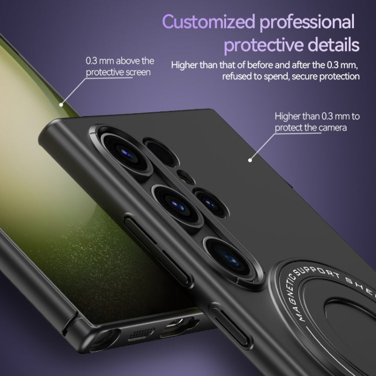 For Samsung Galaxy S24+ 5G Matte Magsafe Magnetic Phone Case with Trolley Holder(Black) - Galaxy S24+ 5G Cases by PMC TechLife | Online Shopping South Africa | PMC TechLife