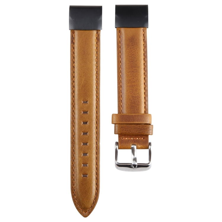 Compatible with Garmin Fenix 7S 20mm  Plain Weave Genuine Leather Watch Band(Brown) - free shipping - PMC TechLife - Order now!