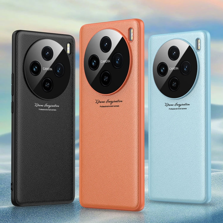 For vivo X100 Pro GKK Precision Hole Ultra-thin Full Coverage Leather Phone Case(Orange) - vivo Tempered Glass by GKK | Online Shopping South Africa | PMC TechLife | Buy Now Pay Later Mobicred