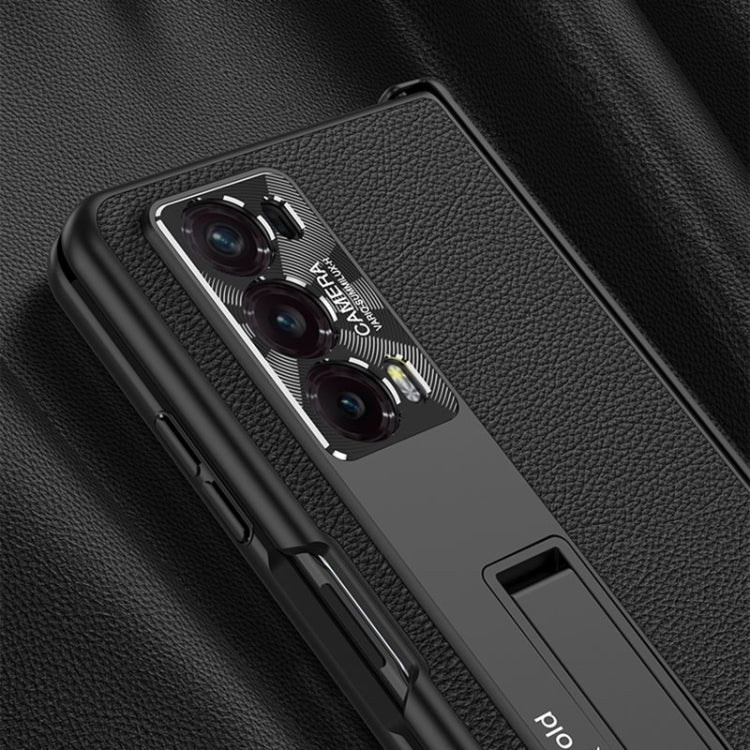 For Honor Magic V2 GKK Integrated Magnetic Hinge Flip Leather Phone Case with Holder(Purple) - Honor Cases by GKK | Online Shopping South Africa | PMC TechLife | Buy Now Pay Later Mobicred