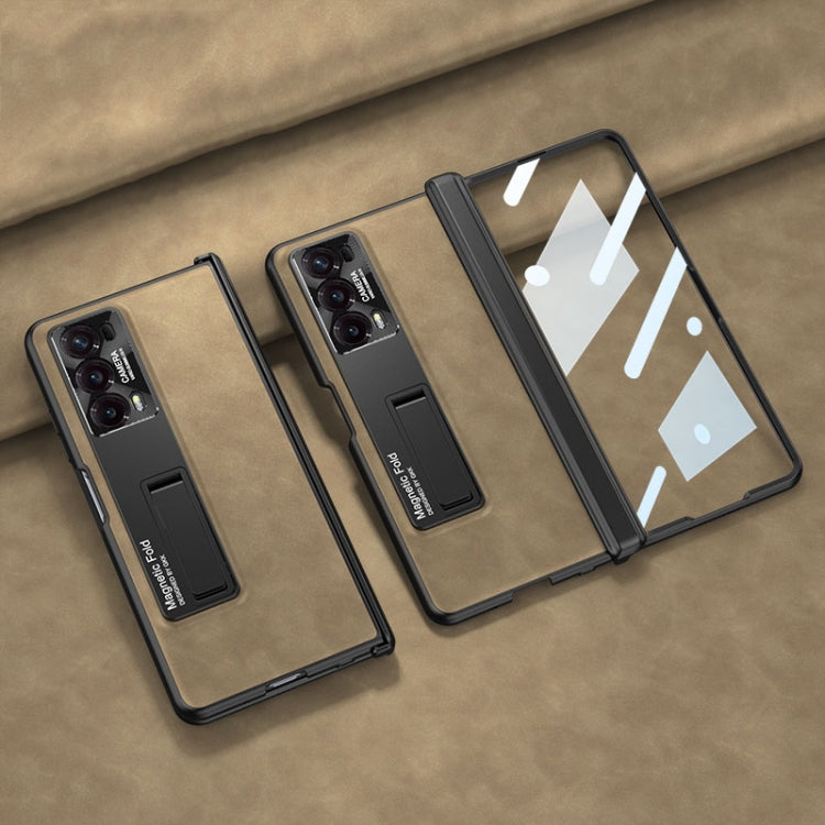 For Honor Magic V2 GKK Integrated Frosted Fold Hinge Leather Phone Case with Holder(Brown) - free shipping - PMC TechLife - Order now!