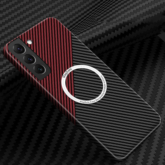 For Samsung Galaxy S24+ 5G Carbon Fiber Texture MagSafe Magnetic Phone Case(Black Red) - Galaxy S24+ 5G Cases by PMC Jewellery | Online Shopping South Africa | PMC Jewellery