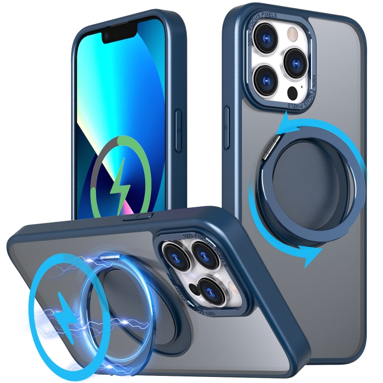 For iPhone 13 Pro 360-degree Rotating MagSafe Magnetic Holder Phone Case(Navy Blue) - free shipping - PMC TechLife - Order now!