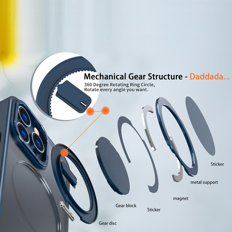 For iPhone 14 Pro 360-degree Rotating MagSafe Magnetic Holder Phone Case(Navy Blue) - free shipping - PMC TechLife - Order now!