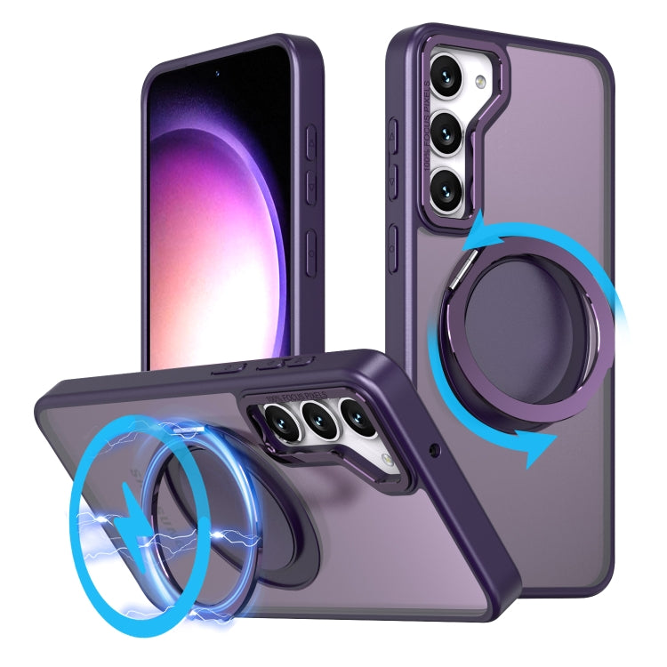 For Samsung Galaxy S24 5G 360-degree Rotating MagSafe Magnetic Holder Phone Case(Purple) - Galaxy S24 5G Cases by PMC Jewellery | Online Shopping South Africa | PMC Jewellery