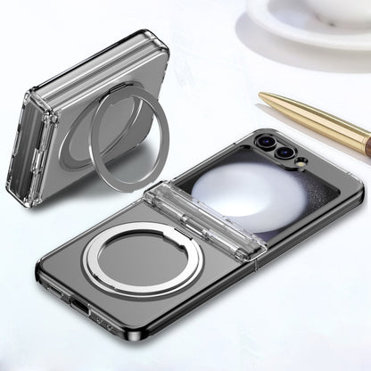 For Samsung Galaxy Z Flip5 5G 360 Degree Stand MagSafe Magnetic All-inclusive Phone Case(Transparent) - Galaxy Z Flip5 Cases by PMC Jewellery | Online Shopping South Africa | PMC Jewellery