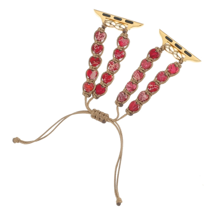 For Apple Watch Series 9 45mm Heart Stones Drawstring Chain Watch Band(Red) - free shipping - PMC TechLife - Order now!