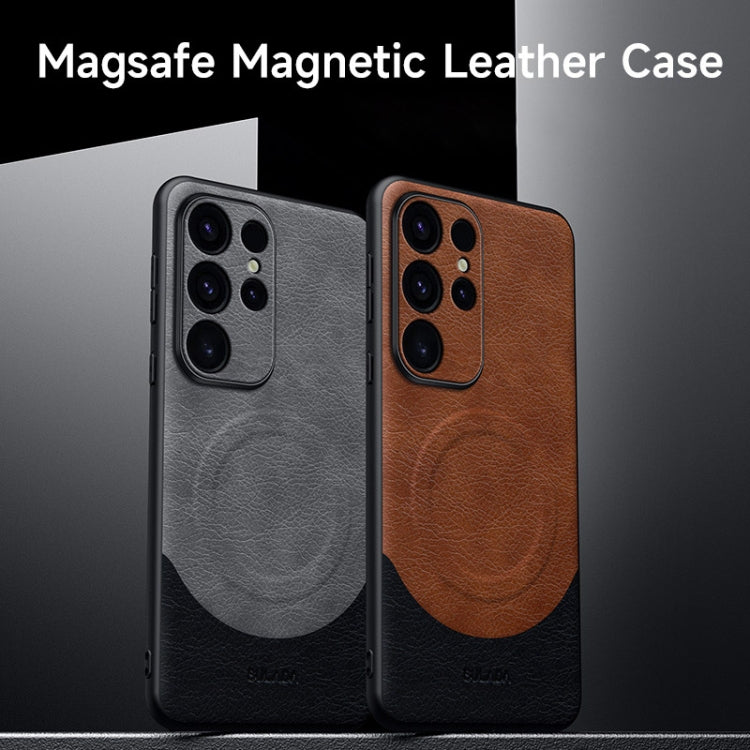 For Samsung Galaxy S24 5G SULADA Stitching Leather MagSafe Magnetic Phone Case(Green) - Galaxy S24 5G Cases by SULADA | Online Shopping South Africa | PMC TechLife | Buy Now Pay Later Mobicred