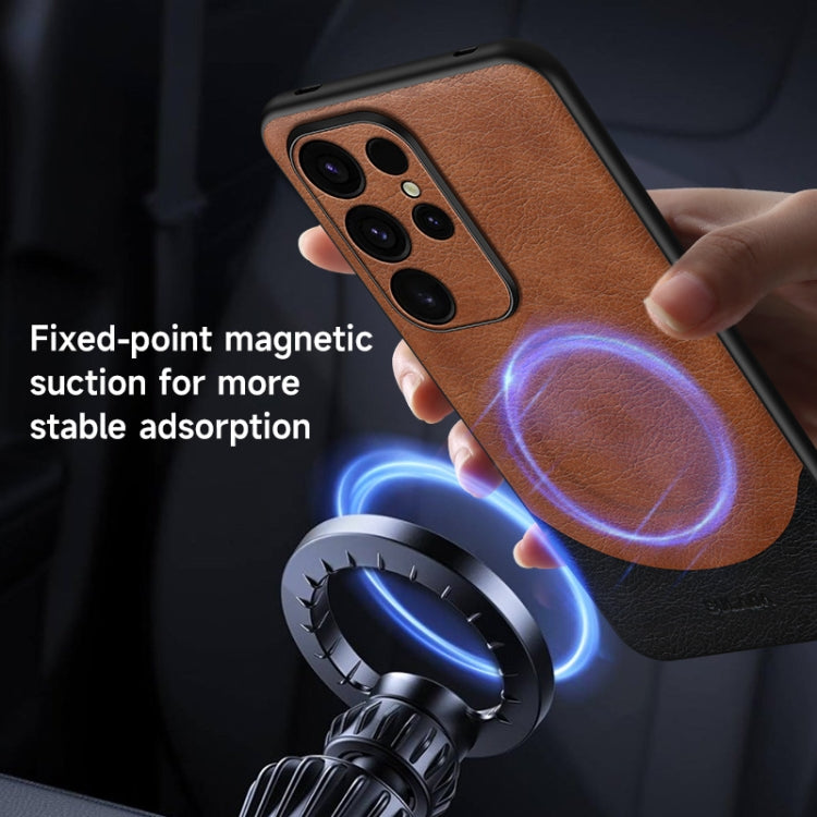 For Samsung Galaxy S24+ 5G SULADA Stitching Leather MagSafe Magnetic Phone Case(Sapphire Blue) - Galaxy S24+ 5G Cases by SULADA | Online Shopping South Africa | PMC TechLife