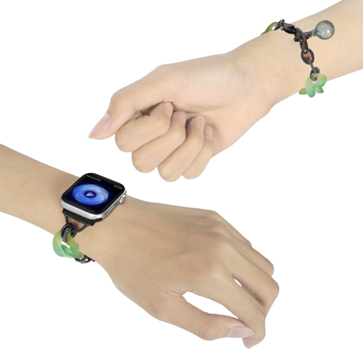 For Apple Watch SE 2023 44mm Gradient Resin Chain Watch Band(Green) - free shipping - PMC TechLife - Order now!