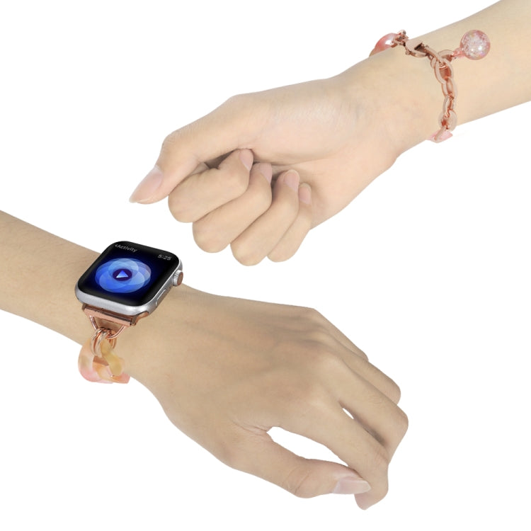 For Apple Watch SE 2023 40mm Gradient Resin Chain Watch Band(Pink) - Watch Bands by PMC TechLife | Online Shopping South Africa | PMC TechLife | Buy Now Pay Later Mobicred