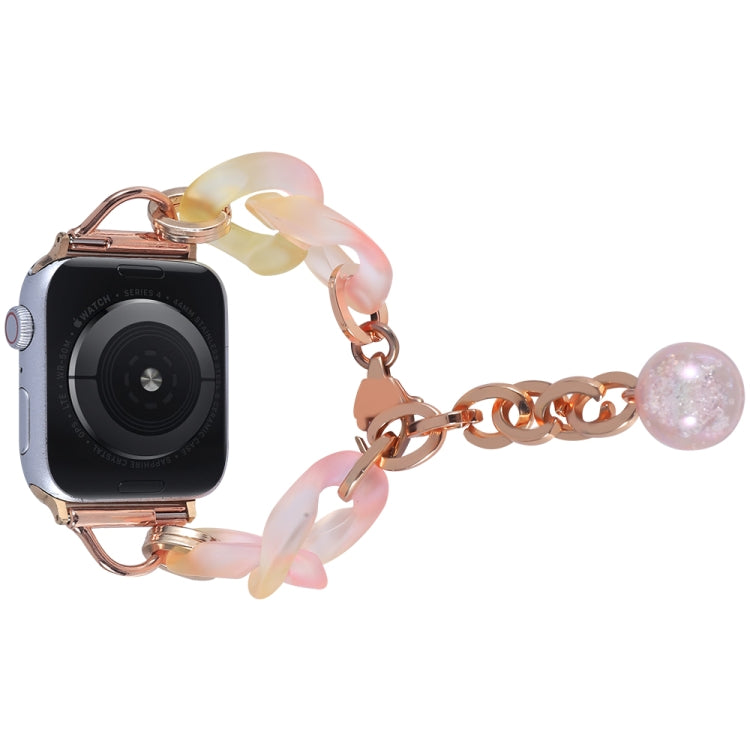 For Apple Watch Series 9 41mm Gradient Resin Chain Watch Band(Pink) - Watch Bands by PMC TechLife | Online Shopping South Africa | PMC TechLife | Buy Now Pay Later Mobicred