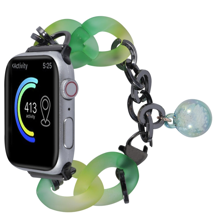 For Apple Watch SE 2022 44mm Gradient Resin Chain Watch Band(Green) - free shipping - PMC TechLife - Order now!