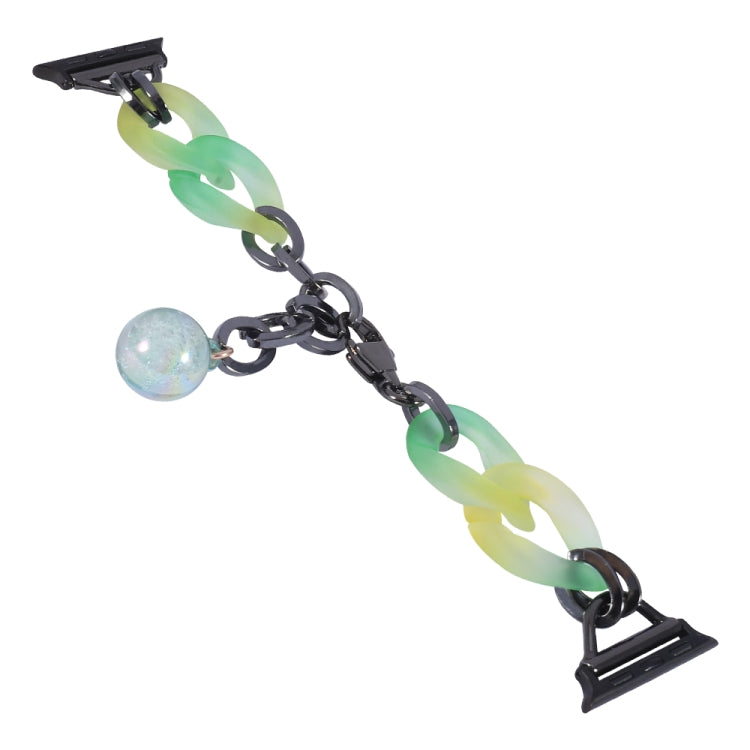 For Apple Watch SE 2022 44mm Gradient Resin Chain Watch Band(Green) - free shipping - PMC TechLife - Order now!