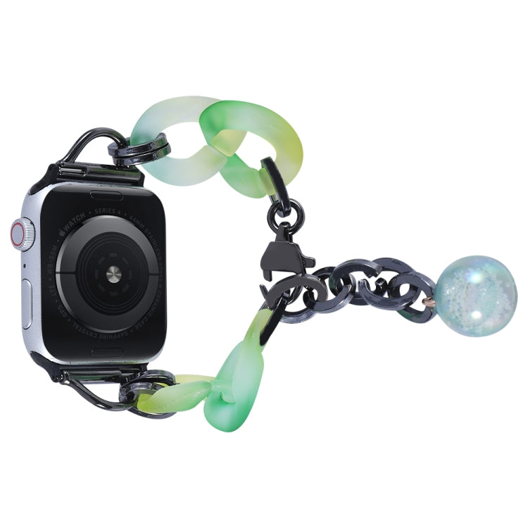 For Apple Watch SE 2022 44mm Gradient Resin Chain Watch Band(Green) - free shipping - PMC TechLife - Order now!