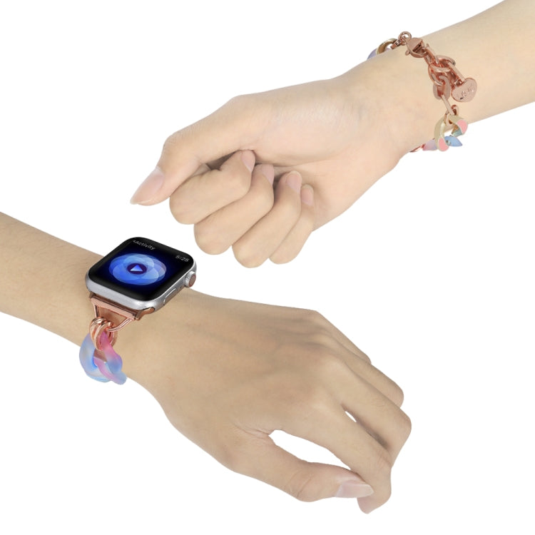 For Apple Watch SE 44mm Gradient Resin Chain Watch Band(Blue) - free shipping - PMC TechLife - Order now!