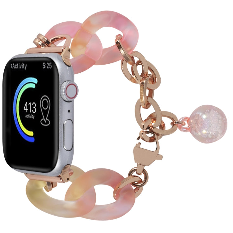 For Apple Watch 38mm Gradient Resin Chain Watch Band(Pink) - free shipping - PMC TechLife - Order now!