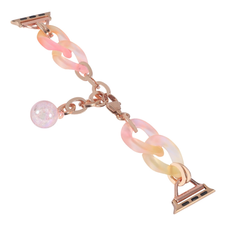For Apple Watch 38mm Gradient Resin Chain Watch Band(Pink) - free shipping - PMC TechLife - Order now!