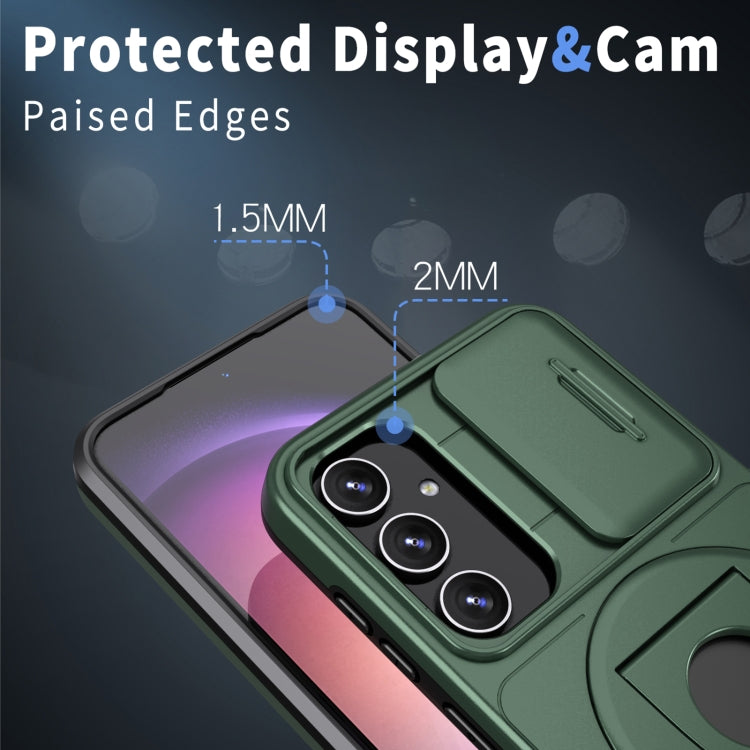For Samsung Galaxy S23 FE 5G Camshield MagSafe Ring Holder Armor Phone Case(Deep Green) - Galaxy S23 FE 5G Cases by PMC TechLife | Online Shopping South Africa | PMC TechLife