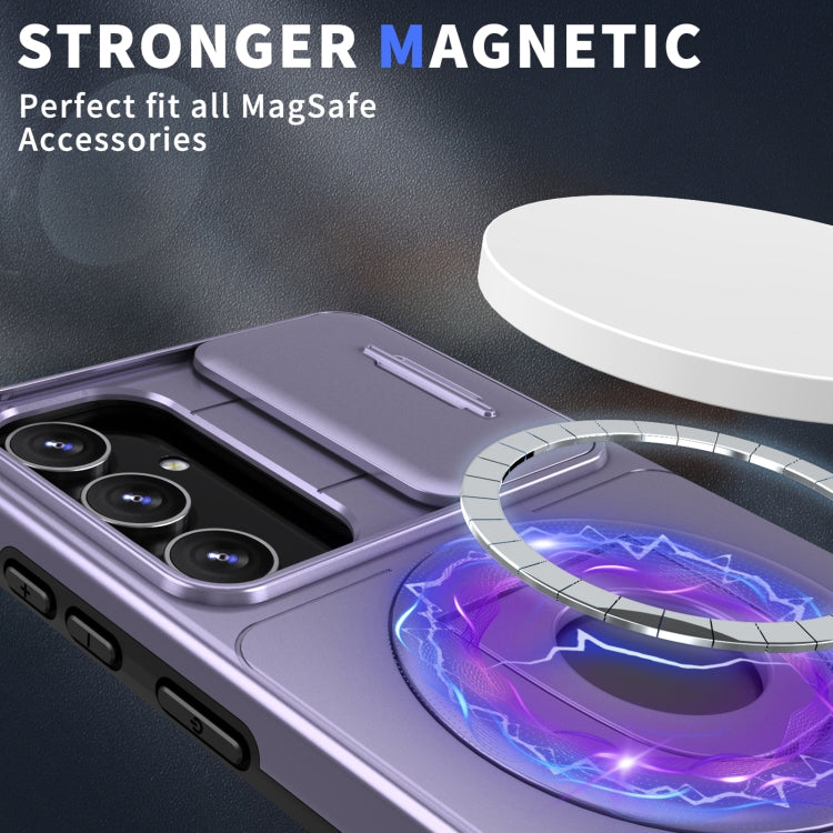 For Samsung Galaxy S23 FE 5G Camshield MagSafe Ring Holder Armor Phone Case(Puple) - Galaxy S23 FE 5G Cases by PMC TechLife | Online Shopping South Africa | PMC TechLife