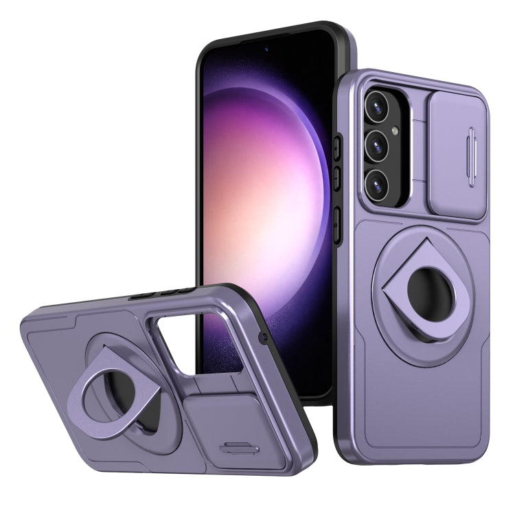 For Samsung Galaxy S23 5G Camshield MagSafe Ring Holder Armor Phone Case(Puple) - Galaxy S23 5G Cases by PMC TechLife | Online Shopping South Africa | PMC TechLife