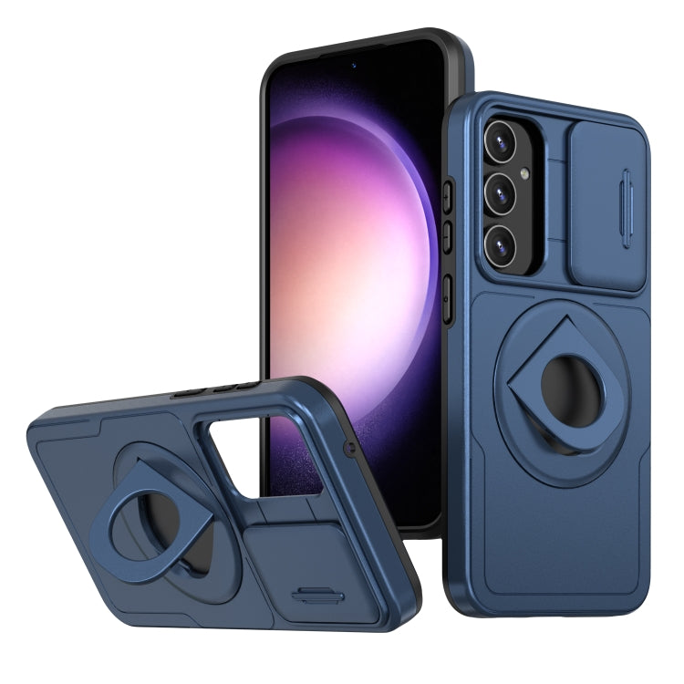 For Samsung Galaxy S22 5G Camshield MagSafe Ring Holder Armor Phone Case(Blue) - Galaxy S22 5G Cases by PMC TechLife | Online Shopping South Africa | PMC TechLife