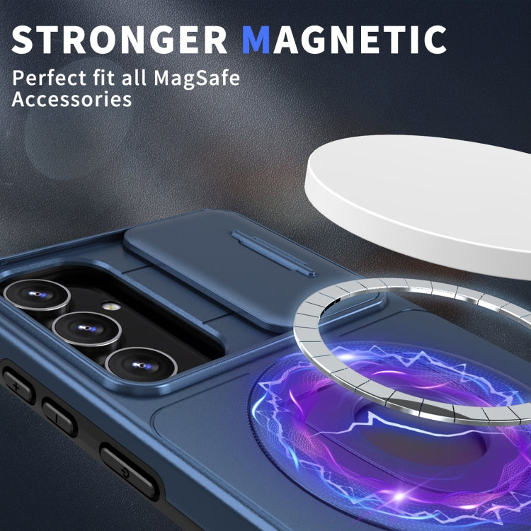 For Samsung Galaxy S22 5G Camshield MagSafe Ring Holder Armor Phone Case(Blue) - Galaxy S22 5G Cases by PMC TechLife | Online Shopping South Africa | PMC TechLife