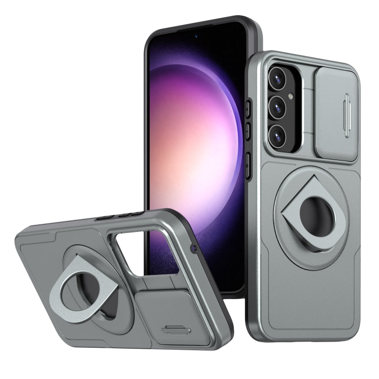 For Samsung Galaxy S22 5G Camshield MagSafe Ring Holder Armor Phone Case(Titanium Grey) - Galaxy S22 5G Cases by PMC TechLife | Online Shopping South Africa | PMC TechLife