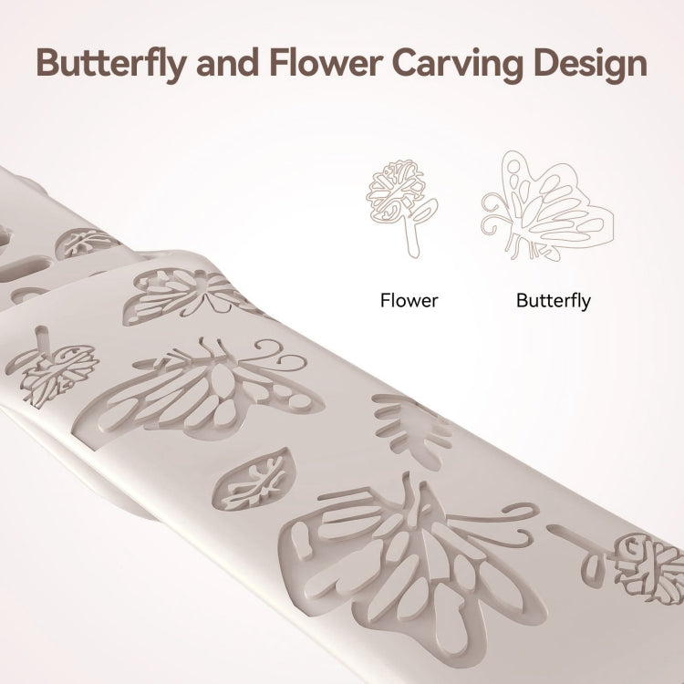 For Apple Watch Series 2 38mm Butterfly Flower Embossed Silicone Watch Band(Starlight) - Watch Bands by PMC TechLife | Online Shopping South Africa | PMC TechLife