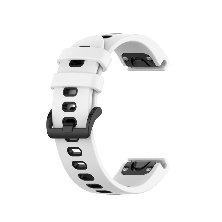Compatible with Garmin Fenix 6S Two-color Silicone Watch Band(White Black) - Watch Bands by PMC TechLife | Online Shopping South Africa | PMC TechLife | Buy Now Pay Later Mobicred