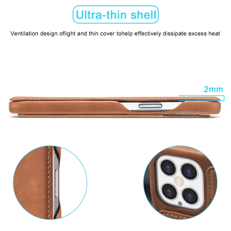 For iPhone 12 Pro Max LC.IMEEKE Hon Ancient Series Horizontal Flip Leather Case with Holder & Card Slot(Brown) - iPhone 12 Pro Max Cases by LC.IMEEKE | Online Shopping South Africa | PMC TechLife | Buy Now Pay Later Mobicred