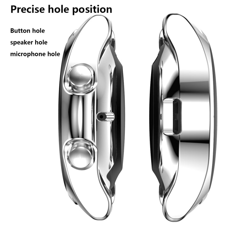 For Samsung Galaxy Watch 3 41mm Electroplating Hollow Half-pack TPU Protective Case(Silver) - Watch Cases by ENKAY | Online Shopping South Africa | PMC TechLife | Buy Now Pay Later Mobicred