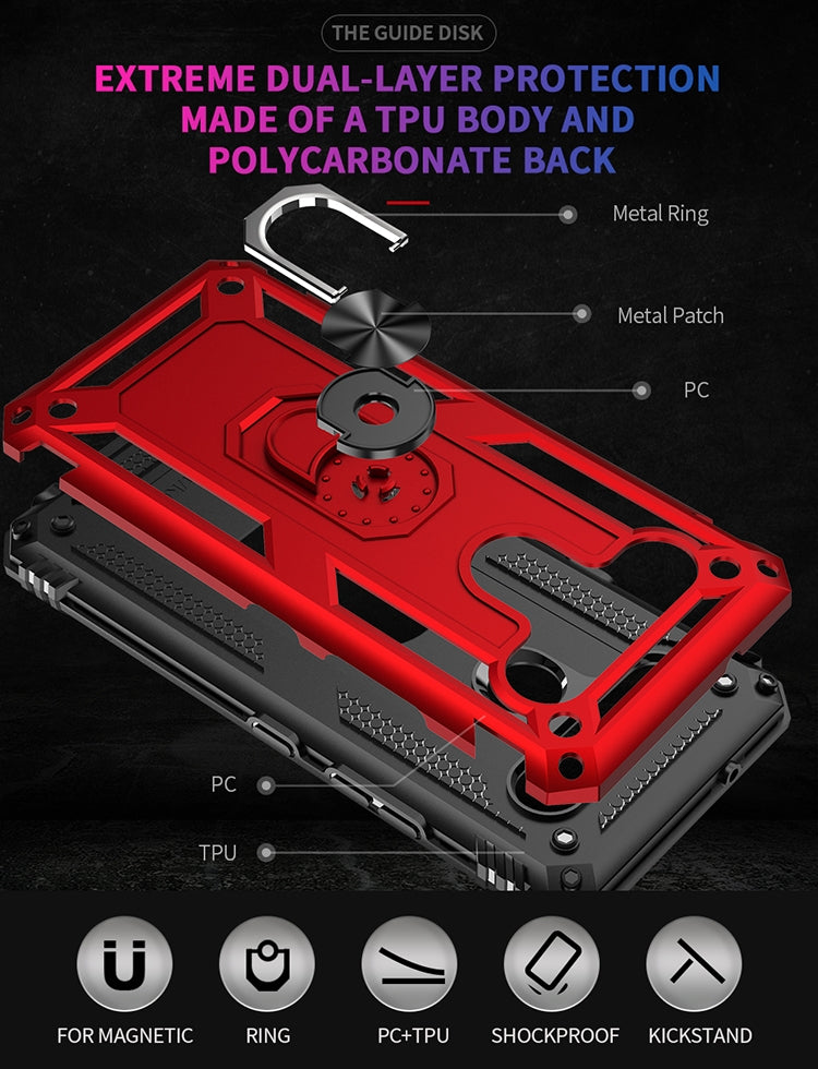 For LG K61 Shockproof TPU + PC Protective Case with 360 Degree Rotating Holder(Silver) - free shipping - PMC TechLife - Order now!
