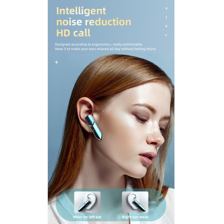 V19S Bluetooth 5.0 Business Style Fingerprint Touch Bluetooth Earphone(Silver) - Bluetooth Earphone by PMC Jewellery | Online Shopping South Africa | PMC Jewellery
