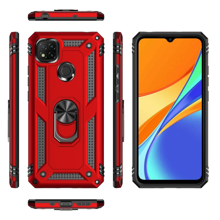 For Xiaomi Redmi 9C Shockproof TPU + PC Protective Case with 360 Degree Rotating Holder(Black) - Xiaomi Cases by PMC TechLife | Online Shopping South Africa | PMC TechLife | Buy Now Pay Later Mobicred