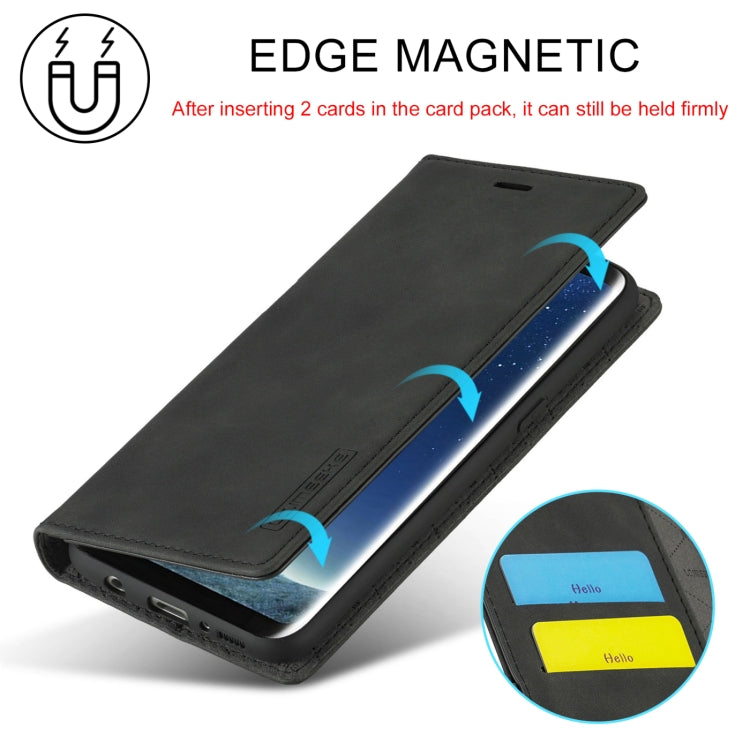 For Samsung Galaxy S8 LC.IMEEKE Strong Magnetism Ultra-thin Horizontal Flip Shockproof Matte TPU + PU Leather Case with Holder & Card Slots & Wallet(Black) - Galaxy Phone Cases by LC.IMEEKE | Online Shopping South Africa | PMC Jewellery | Buy Now Pay Later Mobicred